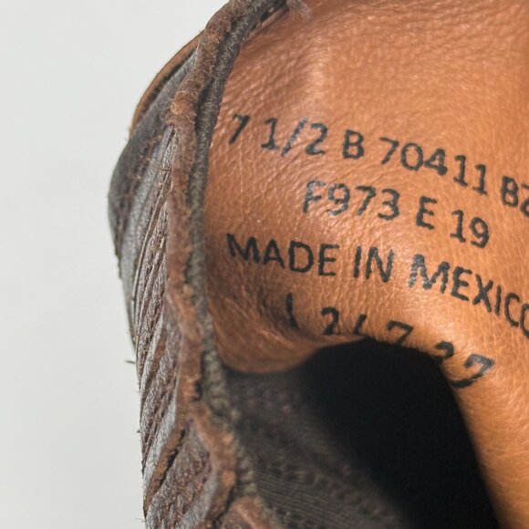 Frye Sacha Western Chelsea Boots Brown Leather Pointed Toe Size 7.5B - Picture 8 of 8